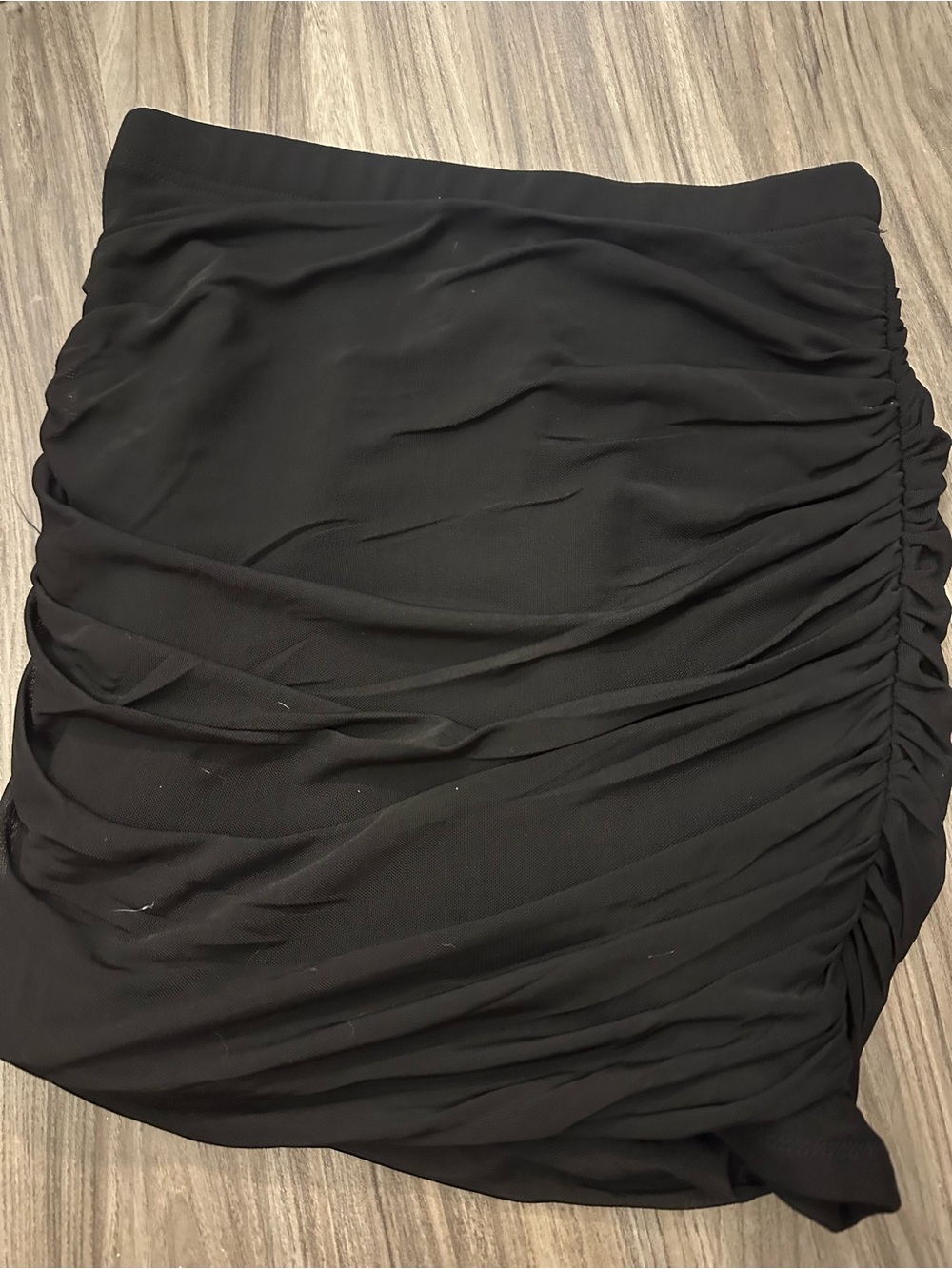 Black Ruched Women’s Skirt - Sleek Side Ruching